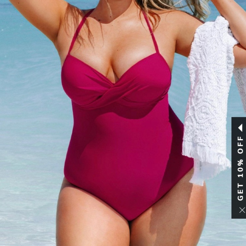 Cupshe BNWT 1X fuchsia one pics swimsuit